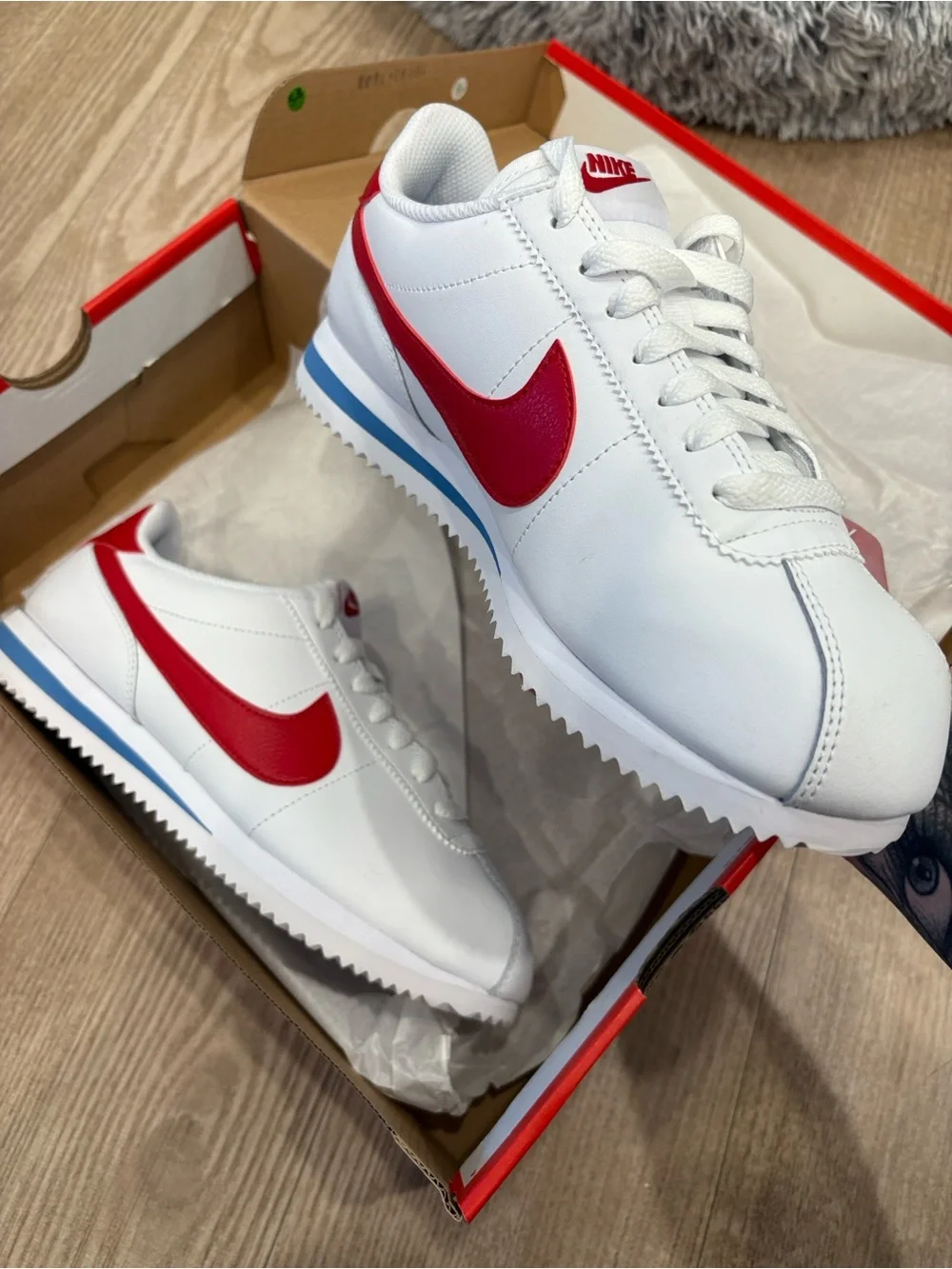 Nike Cortez White Leather Sneakers NIB W 7.5